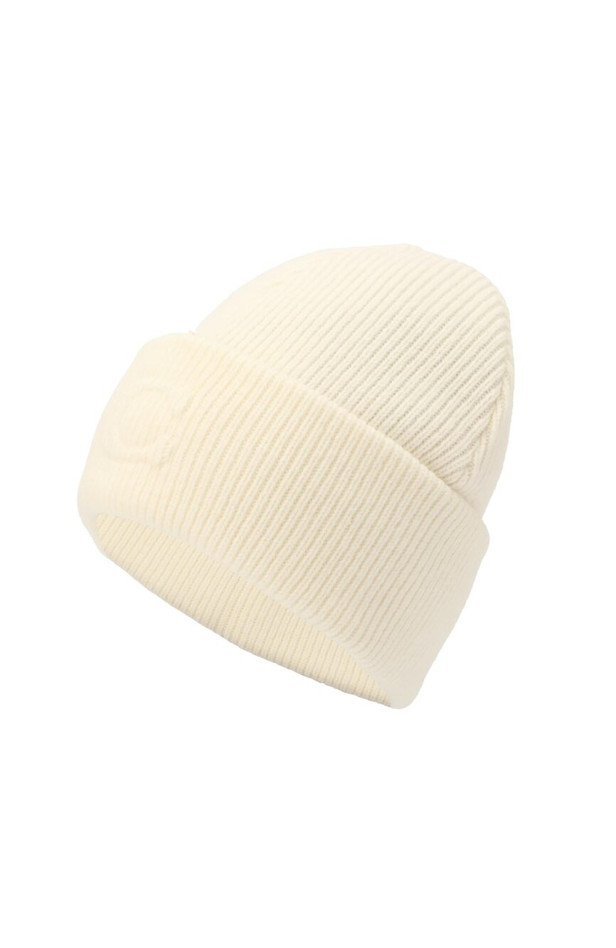 5580 Embossed C Knit Beanie, Chalk